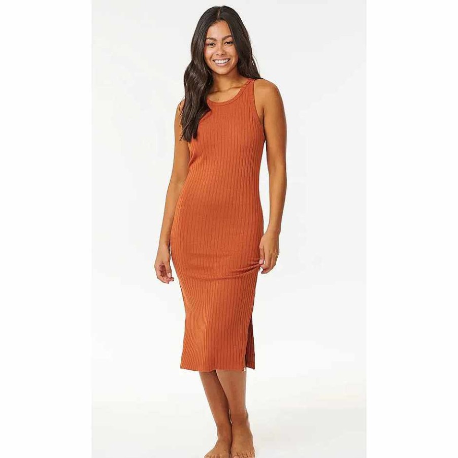 Clothing>Womens>Dresses Rip Curl Clothing>Womens>Dresses | Rip Curl Premium Rib Racer Dress Auburn