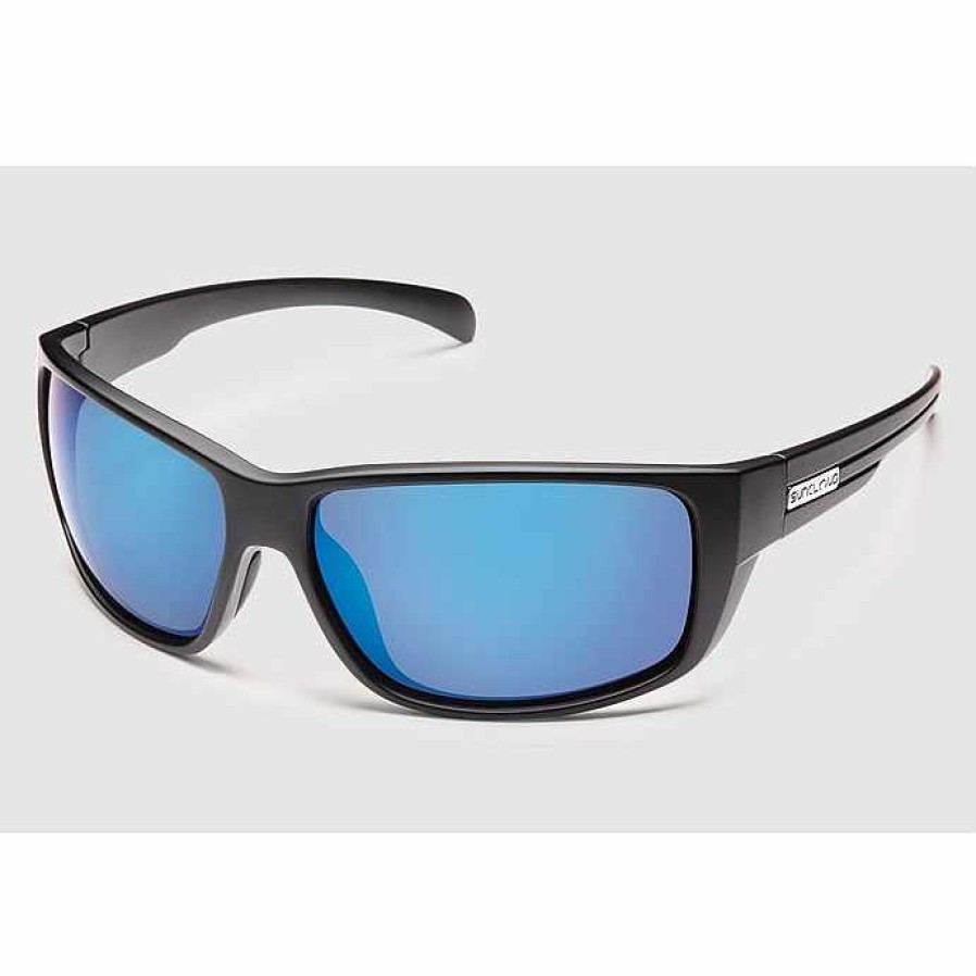 Clothing>Mens>Sunglasses Suncloud Clothing>Mens>Sunglasses | Suncloud Milestone Matte Black Blue Mirror Polarized Lens