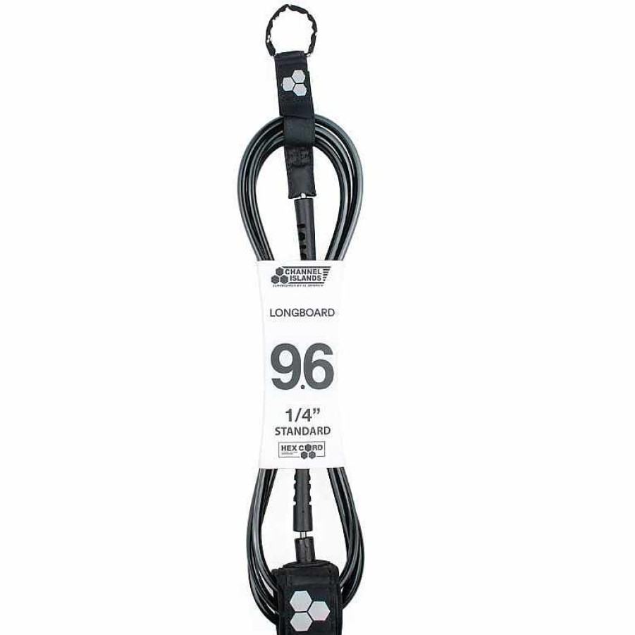 Surfboard Accessories>Leashes Channel Islands Surfboard Accessories>Leashes | Channel Islands 9.6' Standard Hex Leash Black