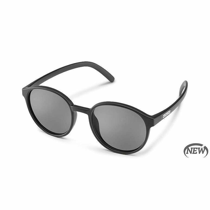 Clothing>Womens>Sunglasses Smith Clothing>Womens>Sunglasses | Suncloud Low Key Matte Black/Grey Polar Sunglasses