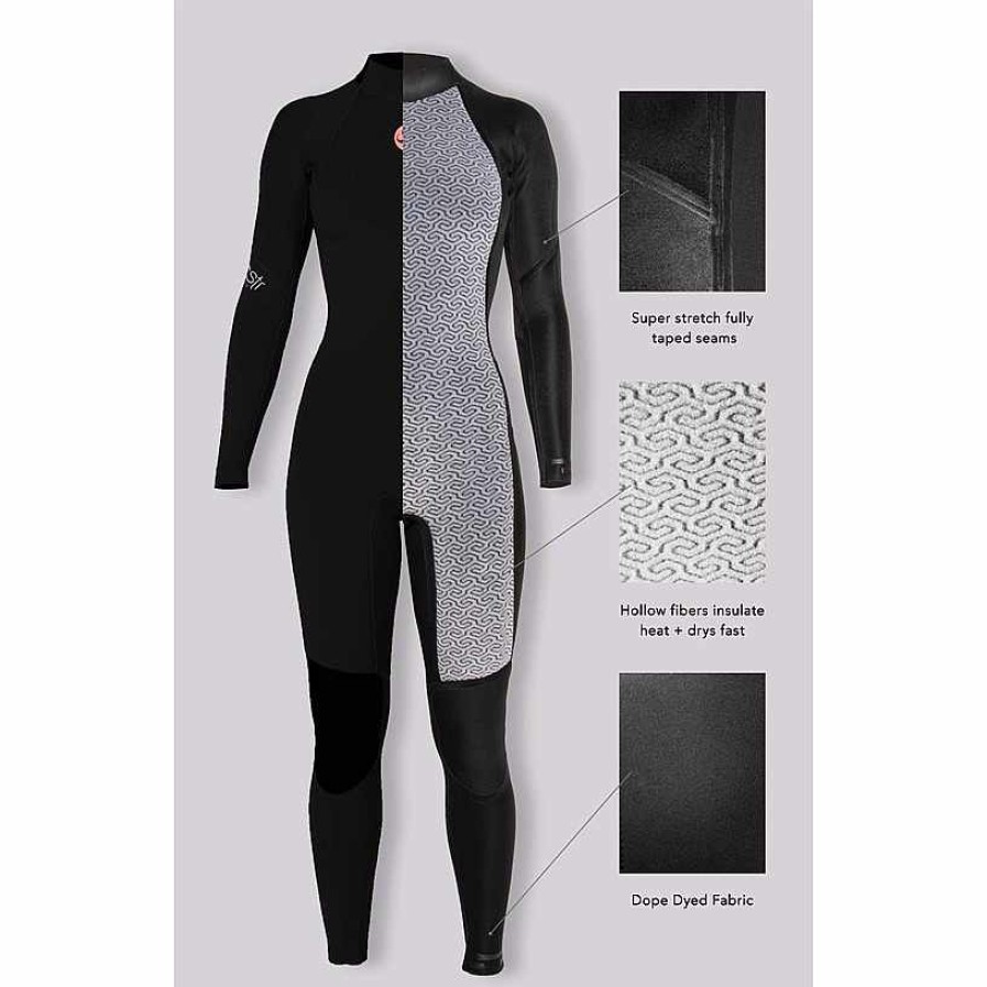 Wetsuits>Youth>3/2 Wetsuits RIDER SHACK Surf Wetsuits>Youth>3/2 Wetsuits | Sisstr 7 Seas 3/2 Girls Back Zip Wetsuit Black